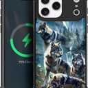 CARLOCA for iPhone 17 Pro Max Compatible with Magsafe Case Design for Girl Boy Shockproof Magnetic Charge Hard PC Back Case Esthetics Pattern Wolf Pack Forest Waterfall Mountain