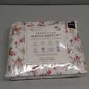 RUVANTI 100% Cotton Sheets Queen Size Set, 4 Pieces, Soft & Breathable Percale Weave Bedding, Deep Pocket 16", Hotel Standard, Crisp Cool Feeling, Durable, Perfect Floral Bed Sheet, Bouquet