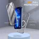 Miracase iPhone 13 Pro Max Glass Case - 2023 Upgrade Full-Body Clear Bumper with Magnetic Ring and 9H Screen Protector