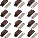 Cabinet Magnetic Latch - 12 Pack Brown Cabinet Door Magnets Catch for Closure Cupboards Drawers Kitchen Bathroom and Shutters
