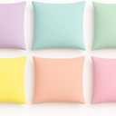 6 PCS Pastel Calm Down Corner Throw Pillowcase 18x18 Inch Square Throw Pillow Covers Reading Nursery Home Bedroom Decor Teacher Counselor(Covers Only)