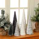 Hoolerry 5 Pack Velvet Christmas Tree Set Gray Xmas Velvet Tree Modern Winter Centerpiece Ornaments for Holiday Entryway Tabletop Farmhouse Wedding Christmas Decorations(Stylish Colors)