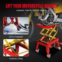 Jack Boss 350 Lbs Motorcycle Lift Jack Table, Hydraulic Foot-Operated Scissor Lift Jack for ATV Dirt Bike, Motorcycle Stand with 4 Wheels