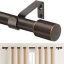 TONIAL Curtain Rods for Windows 66 to 120 Inches(5.5 to 10 ft), bronze Adjustable Splicing 3/4 Curtain Rod 32 to 115 Inches(2.6 to 9.5 ft), Decorative Single Drapery Rod with Modern Finial (66-120")