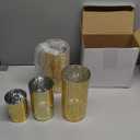 6 Pcs Gold Cylinder Vases for Centerpieces Mercury Vase Hurricane Vase Bulk Acrylic Round Wide Container for Flowers Home Office Wedding Table Decorations (4''/6''/8'')