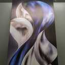 JuhaiArt Abstract Wall Art Blue Wall Decoration for Office, 48"L x 24"W