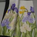 Watercolor Iris Flower Glass Top Stove Cover Protector,Spring Floral Stove Top Covers for Electric Stove,Washable Heat Resistant Cooktop Mat Anti-Slip Range Covers, 28 x 20 Inch