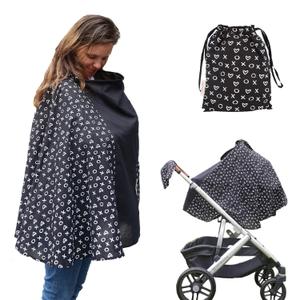 Milky Chic Nursing and Breastfeeding Poncho - Patent Pending 360 Full Coverage Wired Nursing Cover and Apron - Breathable, Soft Cotton - Carseat, Stroller Canopy - Multifunctional Baby Shower Gifts