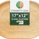 Charity Leaf Disposable Palm Leaf 17" x 12" Trays (10 pieces) Bamboo Like Serving Platters, Disposable Boards, Eco-Friendly Dinnerware For Weddings, Catering, Events