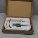 VOTON Waterfall Bathroom Faucets Brushed Nickel Modern Single Handle Sink Faucet for 1 or 3 Holes with Deck Plate and Pop-Up Drain, Rv Sink Camper Farmhouse Faucet (Regular Single Handle - 7.5 inches height)