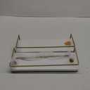 Shario White Floating Shelves - Set of 2, Wall Mounted Hanging Shelves with Golden Towel Rack, Decorative Storage Shelves for Bathroom, Kitchen, Living Room & Bedroom (White)