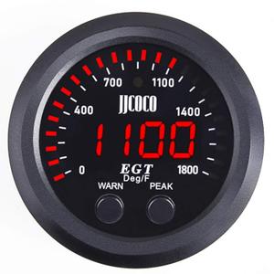 Exhaust Gas Temperature EGT Gauge Kit 21/16in 52mm Ultra Thin 01800 Red LED with Sensor and Dashboard Pod