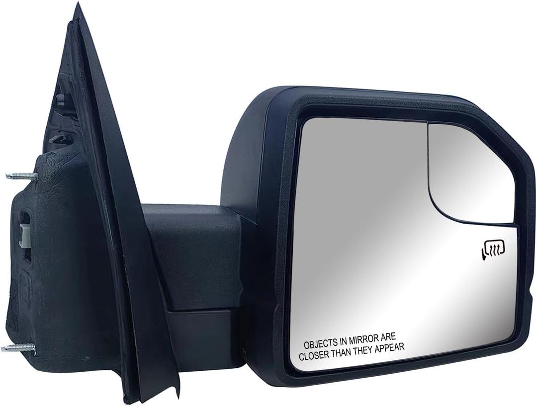 Replacement Passenger Right Side Door Mirror Textured Back Cover Power and Heated with Siginal Light for Ford F-150 fit year 2015 2016 2017 2018 2019 2020 (Passenger (RH) Side)