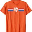 Holland Emblem Lion Nederland Flag Netherlands T-Shirt (Orange, L)