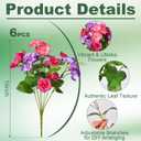 Artificial Flowers for Outdoors 6 Bundles UV Resistant Silk Flowers for Outside, Real Touch Faux Hibiscus Bouquets Tropical Faux Plants Fake Flowers for Outside Planter Front Porch Yard Home Decor