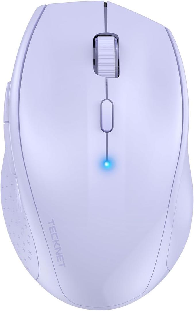 TECKNET Bluetooth Mouse, 4800 DPI Wireless Mouse, 6 Adjustable DPI, 6 Buttons Compatible with Laptop/Windows/Computer - Lavender