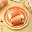 Gudvilla Orange Plates and Napkins Party Supplies 200Pcs, Orange Party Decorations, Serve 50, Fall Paper Plates for Birthday Autumn Fall Decorations