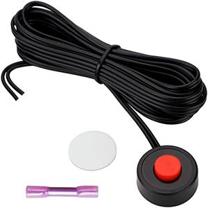 AOLIHAN Mini Speaker Horn Momentary Push Button Switch with Quick Connector and Pre-Wiring Wires, 12V/24V On Off High Round Cap Air Horn Switch Button for Train Truck Car Motor Boat (red Button)