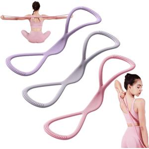Figure 8 Resistance Band,Exercise Bands for Women,15LB/25LB/35LB Sports Belt with Anti Slip Handle,Elastic Equipment for Body Stretching,Suitable for Yoga,Pilates,Full-Body Training
