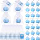 Treela 24 Set Pumpkin Candles Fall Baby Shower Party Favors for Guests Little Pumpkin Thank You Return Gifts Bulk for Thanksgiving Autumn Baby Shower Wedding Favors (Blue)