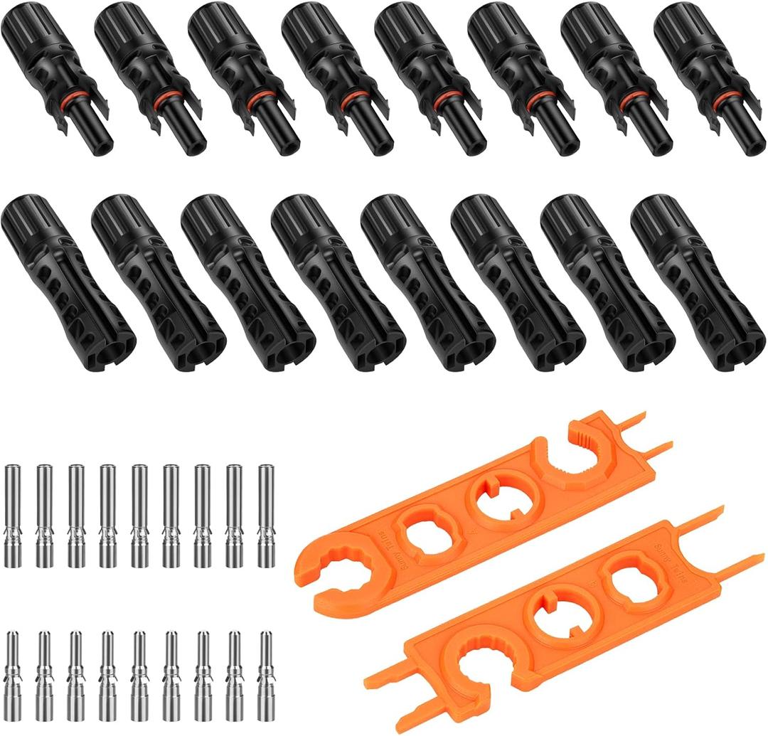 16 PCS 8AWG Solar Connectors with Spanners, 8 Pair Solar Panel Connectors Male/Female (8 Pairs 8AWG Solar Connectors)