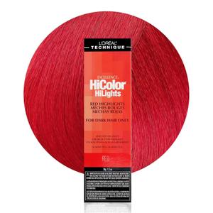 L'Oral Technique HiColor Red HiLights Permanent Hair Color for Dark Hair | Intense Red Highlights | No Pre-Lightening Required | Rich, No-Drip Creme | Quick Processing Time | Color Resists Fading