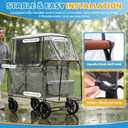Clear Stroller Rain Cover for Trolley Cart, Rain Cover for Wagon Stroller with Mosquito Net, Big Size Suitable for The WonderFold W4 Original, Waterproof Picnic Camping Accessories (Cart Not Included)