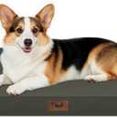 Outdoor Waterproof Dog Bed, Big Dog Bed for Large Size Dogs, Orthopedic Egg Crate Foam Pet Bed with Washable Removable Oxford Cover, 36x27 Inch, Brown