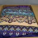 Boho Comforter Set California King Size 8 Piece Bed in a Bag Bohemian Striped Bedding Quilt Set Aqua Paisley Floral Comforter and Sheet Set,Soft Microfiber Complete Bedding Sets for All Season