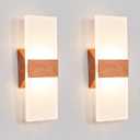AUSLEU Modern Wall Sconce Lighting 12W Set of 2 LED Wall Lamp, Acrylic Material Wall Mounted Wall Lights Hardwired (Warm White)