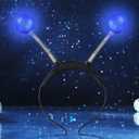 Sixexey Light Up Alien Headband LED Martian Hair Band Antenna Hair Accessories for Women (Blue, One Size, Pack of 1)