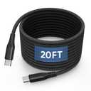 20FT USB C to USB C Cable 60W, Extra Long Type C Charger Fast Charging Cord, Premium Nylon Braided USB C Charger Cable Compatible with Galaxy/iPad Pro/MacBook/LG/Switch/Pixel and Other Type C Devices