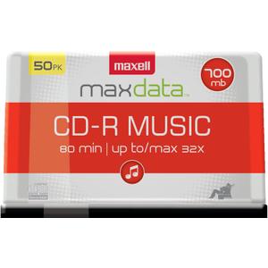 Maxell CD-R Music Spindle, Audio only, Blank Media, 50-pack(625156)