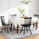 FDW Spindle Back Wooden Dining Chairs Set of 4, Sturdy Windsor Design with Wide Backrest, Comfortable Modern Farmhouse Chairs for Kitchen, Living Room & Restaurant, Easy Assembly, Black