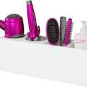Wall Mount Hair Tool Organizer, Acrylic Hair Dryer Holder with 2 Stainless Steel Cup, for Hair Straighteners, Flat Iron, Curling Wand, Blow Dryer (16 inch)