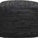 Wesley Black Leather Woven Pouf, 20"x20"x14"
