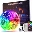 100 FT LED Lights For Bedroom, with 44 Key Infrared Remote Control And Bluetooth Application Smart LED Strip Lights, Music Synchronous Color Changing Light Strip, Used For Room, Kitchen Party Decoration
