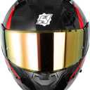 HAX Amatista Modular Flip-Up Dual Visor Motorcycle Helmet - DOT/ECE Approved, Lightweight, Comfortable, and Stylish Helmet for Men and Women (Wind Red XXL) (Black)