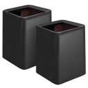 2 Pack Square Modern Trash Can Bedroom, 3Gal/12L Bathroom Trash Can Hidden Bag, Open Top Trash Bin Square Plastic, Minimalist Black Garbage Can with Inner Bucket (with 2 Handles) for Kitchen Office