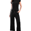 Totatuit Women's 2 Piece Lounge Set Summer Outfits Travel Airport Tracksuit Wide Leg Loungewear, Size L