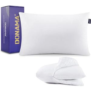 DONAMA Bed Pillows for Sleeping King Size, Adjustable Hotel Quality Pillow with Down Alternative Fill, Soft and Supportive Pillows for Side and Back Stomach Sleepers, 2 in 1 Pillow - 1 Pack