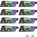 5W RGB Retaining Wall Lights,7 inch LED Hardscape Lighting,Color Changing Low Voltage Landscape Lights,12V Step Lights Outdoor Waterproof Patio Walls Stairs Lighting,12-Pack with Connectors