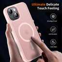 Hualele Magnetic for iPhone 14 Case & iPhone 13 Case,Compatible with MagSafe, Military Grade Dropproof Translucent Matte Hard Back Soft Edge Slim Phone Case iPhone 13/14, Light Pink