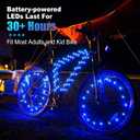Woanger ,2 Pcs LED Bike Lights for Night Riding Bicycle Frame and Wheel Lights Battery Powered Bike Accessories Gifts for Adults Riding at Night