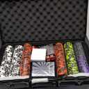 ORIENGEAR Poker Chip Set with Denominations, 300 PCS 14 Gram Clay Composite Casino Chips with ABS Case & 2 Decks of Plastic Cards, for Texas Holdem Blackjack Gambling Games