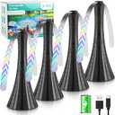 Fly Fans for Tables Rechargeable, Flies Fan to Keep Flies Away by Soft Blades, Food Fans for Camping, Picnic, Fishing, 4PCS, BlackParty Essentials Picnic Accessories for Outside
