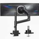 monTEK 17-57 Inch Ultrawide Monitor Arm for Up to 59.4lbs Screens, Aluminum Heavy-Duty Gas Spring Single Curved Screen Adjustable Monitor Stand,75/100mm Vesa Mount, Black (without USB)