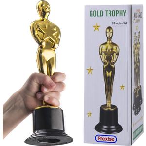 PREXTEX Golden Statues Trophy Award - Awards and Trophies for Party Celebrations, Award Ceremonies, and Appreciation Gifts - Ideal for Competitions, Rewards, and Party Favors for Kids & Adults