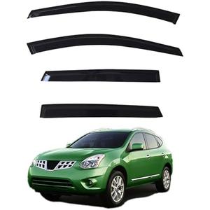 YLSCOO Window Visors Rain Guards fits 2009-2013 Rogue, Out-Channel Window Wind Deflectors Vent Shades for Accessories 2014-2015 Rogue Select, Black 4 Pieces, 2010 2011 2012 2013