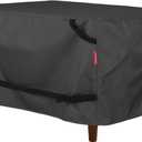 Porch Shield Patio Ottoman Cover - Waterproof Outdoor Rectangular Side Table Covers  40L x 30W x 20H inch, Black